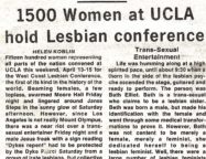 1500 Women at UCLA Hold Lesbian Conference