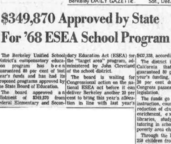 $349,870 Approved by State For ’68 ESEA School Program Here