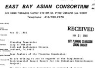 East Bay Asian Consortium Letter to Oakland Planning Commission