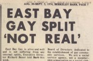 East Bay Gay Split ‘Not Real’