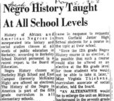 Negro History Taught at All School Levels