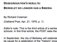 Desegregation’s Results: Berkeley No Longer Has a Siberia