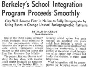 Berkeley’s School Integration Program Proceeds Smoothly