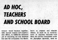 Ad Hoc, Teachers and School Board