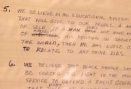 Original Draft of Black Panther Party’s 10 Point Program (excerpt)