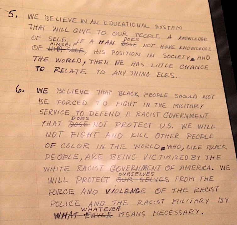 Original Draft Of Black Panther Party S Point Program Excerpt The Berkeley Revolution
