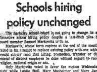 Schools Hiring Policy Unchanged