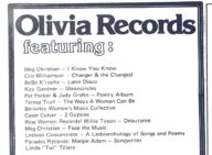 Olivia Records Advertisement for BWMC