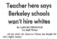 Teacher Here Says Berkeley Schools Won’t Hire Whites