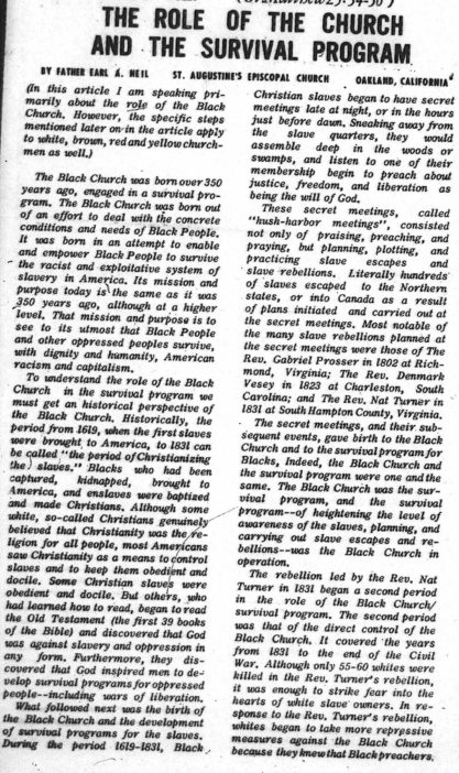“The Role of the Church and the Survival Program,” Earl A Neil. Black Panther, May 15, 1971 (1)_Page_1